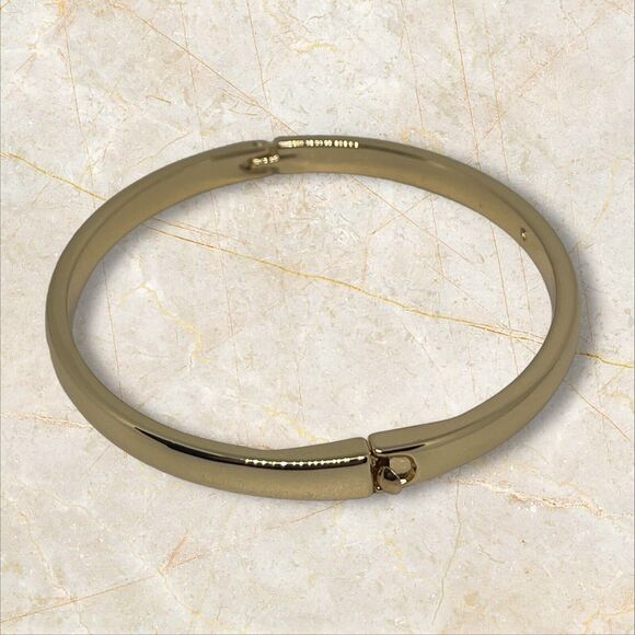 Gold Tone Bangle Bracelet Fashion Stylish Cocktail Minimal Chic Elegant Trendy - Picture 4 of 8